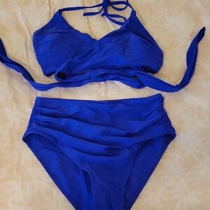 Blue High Waisted Bikini